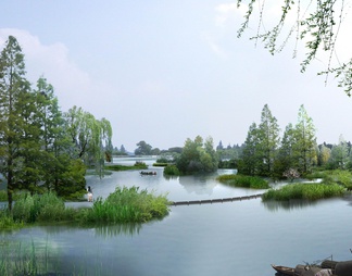 湿地景观PSD