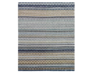 蓝色条纹地毯
