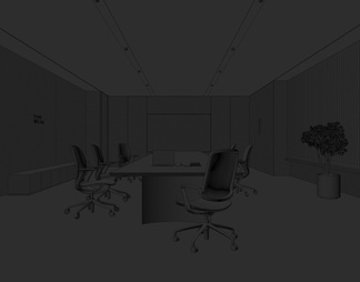 会议室，办公，会议桌，灯光膜，极简，洽谈室