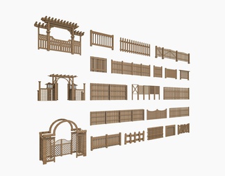 实木栏杆 庭院围栏 竹栏 院墙 竹编 院门 乡村栏杆 水边栏杆 护栏