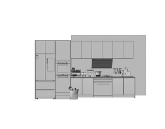 厨房台面 橱柜 嵌入式冰箱 烤箱 油烟机 厨房用品