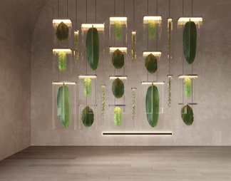 艺术灯玻璃植物绿植墙隔断