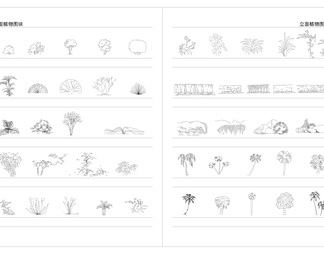 CAD常用立面景观树木