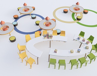 儿童桌椅组合 幼儿园桌椅 儿童家具