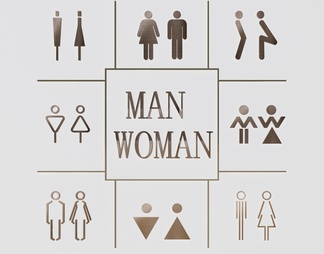 男女卫生间标志卫生间立体标志卫生间通标志卫生间标志时尚卫生间人物标志