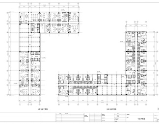 L型围合办公楼平面cad图