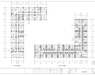 L型围合办公楼平面cad图