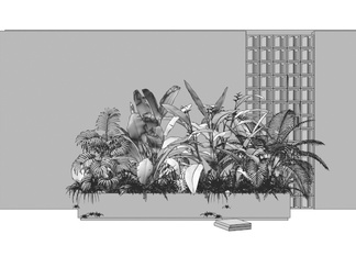 绿植花箱 植物组合 植物盆栽 植物堆 花池花坛