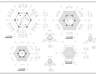 仿唐古建阁楼建筑图