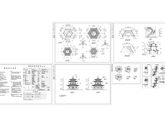 仿唐古建阁楼建筑图