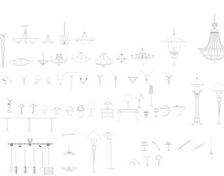 常用灯类平立CAD图块