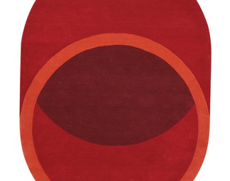 红色几何地毯