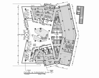 某酒店大堂公区CAD施工图 前台接待 大堂吧 公区 电梯厅