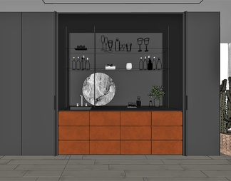 组合柜，餐边柜，酒柜，，储藏柜，橘色，黑色，高级灰，墙柜