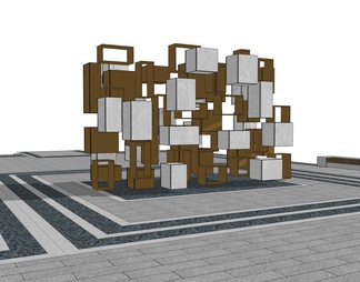 方块魔方雕塑小品城市广场