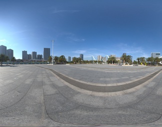 城市广场全景天空贴图【id:1605420】