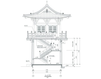 仿古山门建筑cad图