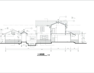 二层仿古别墅建筑结构图