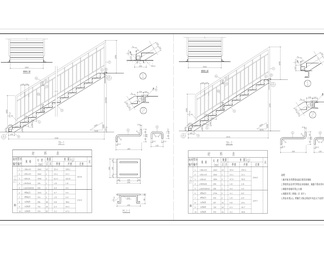 钢结构走廊楼梯建筑结构详图