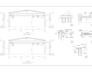 24M跨排架钢屋架厂房建筑施工图