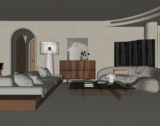 中古，，客厅，沙发组合，装饰柜，屏风