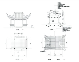 古亭古建筑完整CAD图