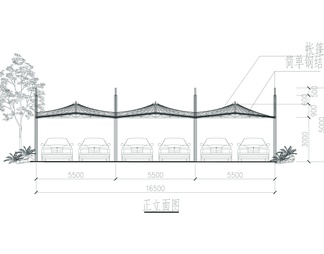 景观拉莫停车场及廊架方案图