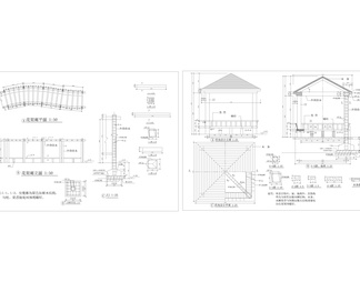 花架四角凉亭详图