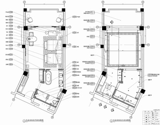 酒店65㎡生态双床房施工图 客房 套房 标准间 双人间