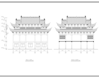 古建筑祠堂戏台设计cad图