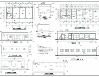 加油站建筑结构图CAD图