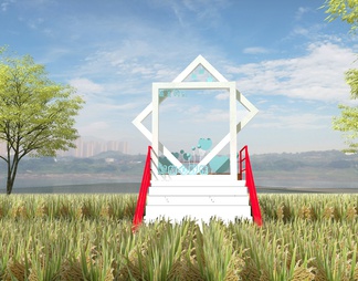 相框拍照小品 框景景观 雕塑小品 网红打卡景观 拍照美陈 秋千座椅