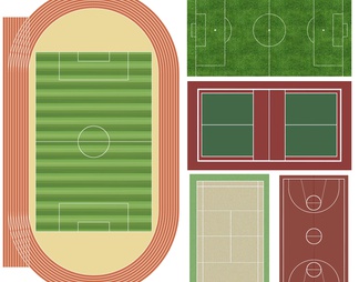 后期各种球场平面贴图