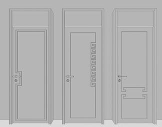 造型门 卧室门 回纹金属线条门 造型门