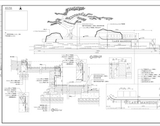 入口logo标识松树种植池细部