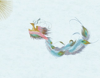 新中式壁画凤凰于飞