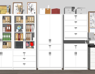 办公室文件柜 档案柜 打印机 奖杯 办公用品