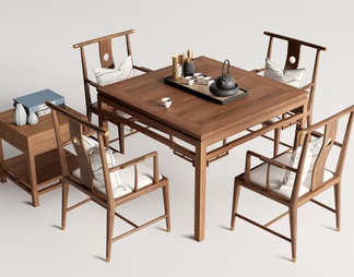 茶桌椅 八仙桌 茶具组合