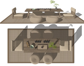 榻榻米茶台 茶桌椅 蒲团坐垫