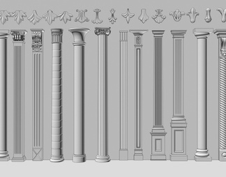 罗马柱 雕花 石膏线 角线