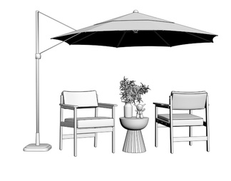 户外椅 休闲椅 花瓶摆件 太阳伞