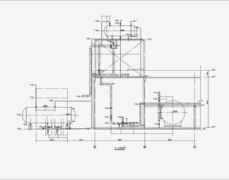 大型燃气导热油炉cad施工设计图