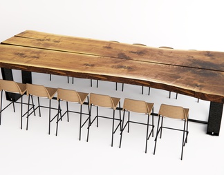餐桌椅 木板 吧台椅