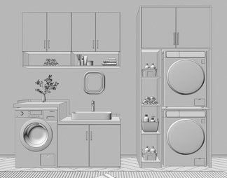 洗衣机柜 滚筒洗衣机 壁挂式洗衣机 烘干机
