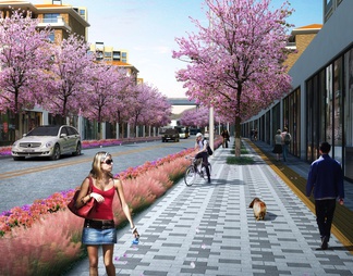 樱花街景观效果图