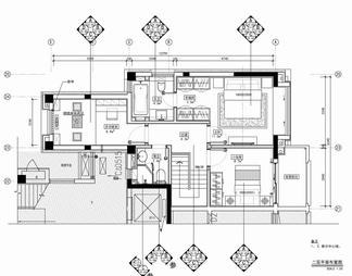 两层下叠小别墅室内施工图 家装 洋房 私宅 样板房