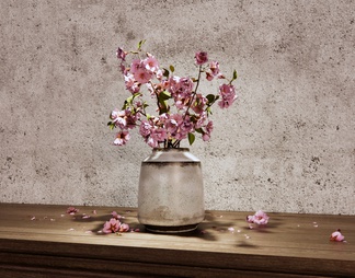 花瓶 陶瓷花瓶 桃花 海棠花插花 花瓶花艺