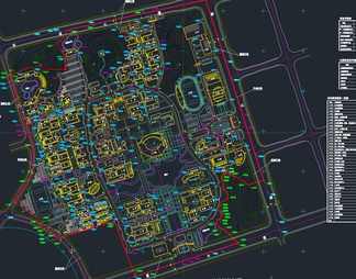 40套大学校园景观规划设计CAD总平面图