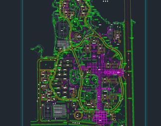 40套大学校园景观规划设计CAD总平面图