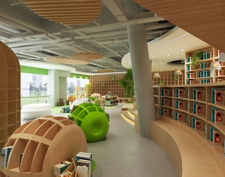 书吧，书店，书柜，书架，多功能书吧，木纹，咖啡吧，格顶，藏书阁
